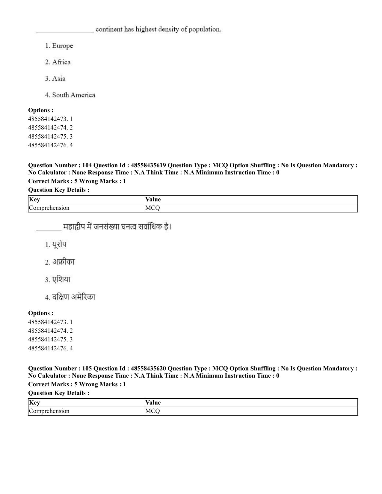 CUET 2023 Domestic Shift 1 Question Papers - 20 June 2023 - Page 128