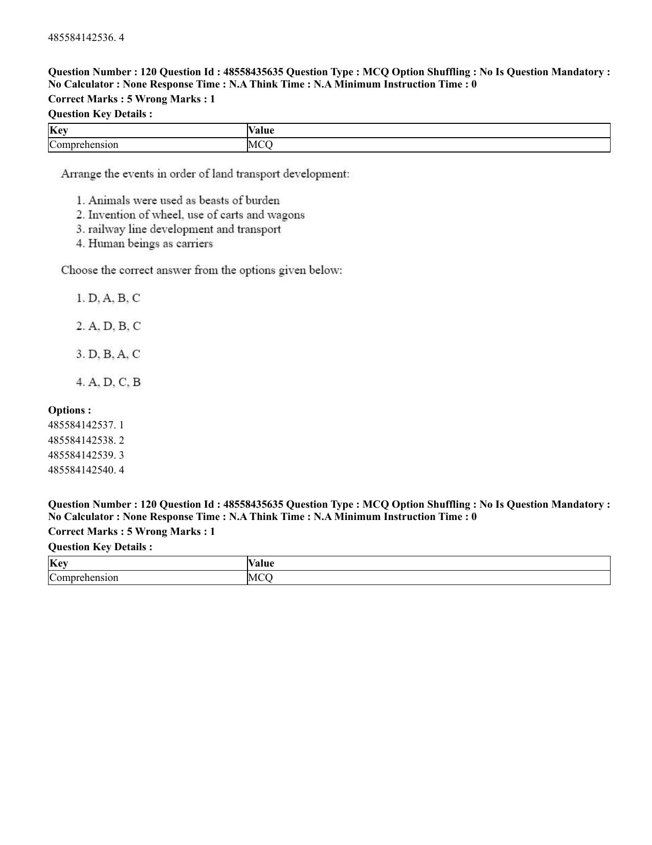 CUET 2023 Domestic Shift 1 Question Papers - 20 June 2023 - Page 146