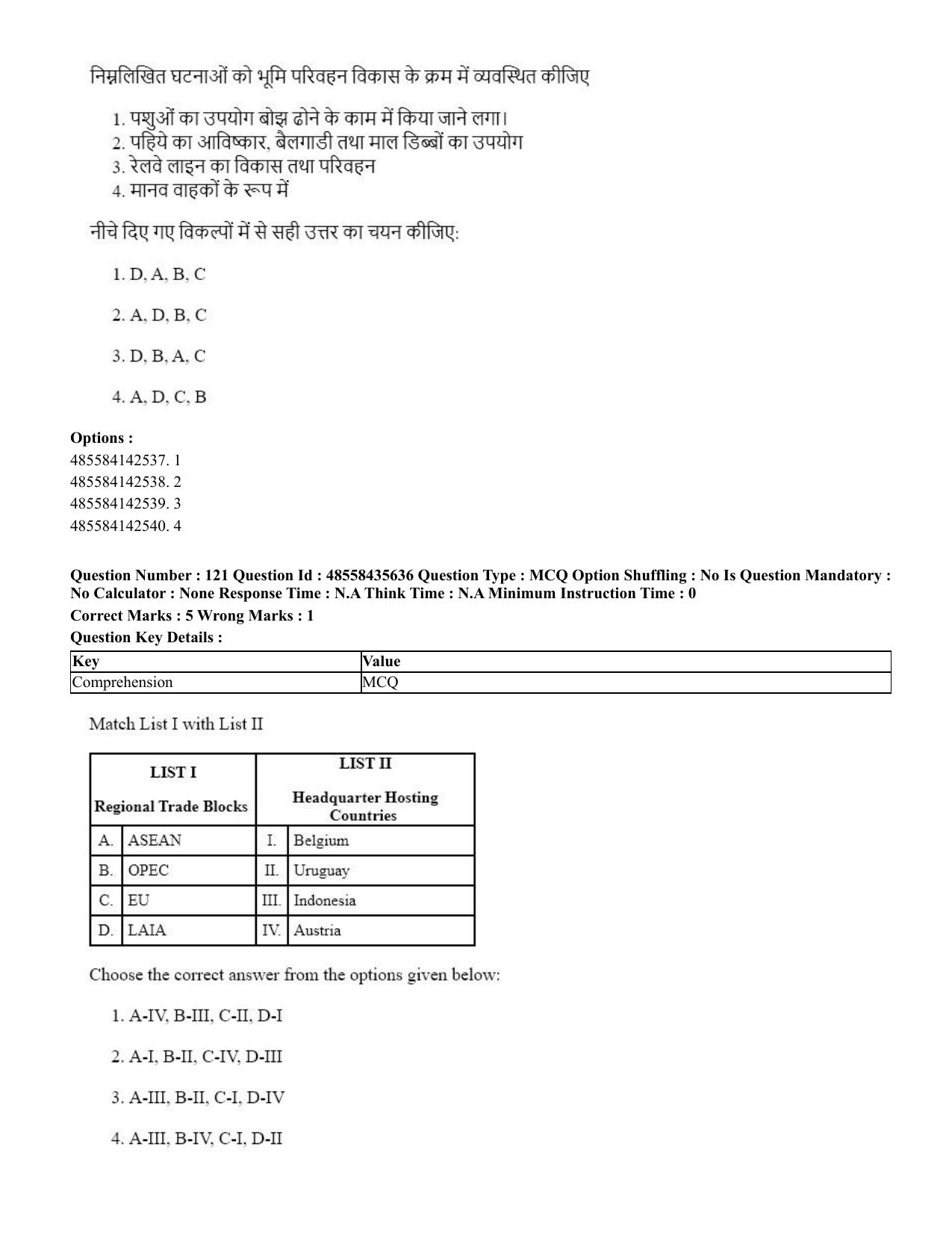 CUET 2023 Domestic Shift 1 Question Papers - 20 June 2023 - Page 147