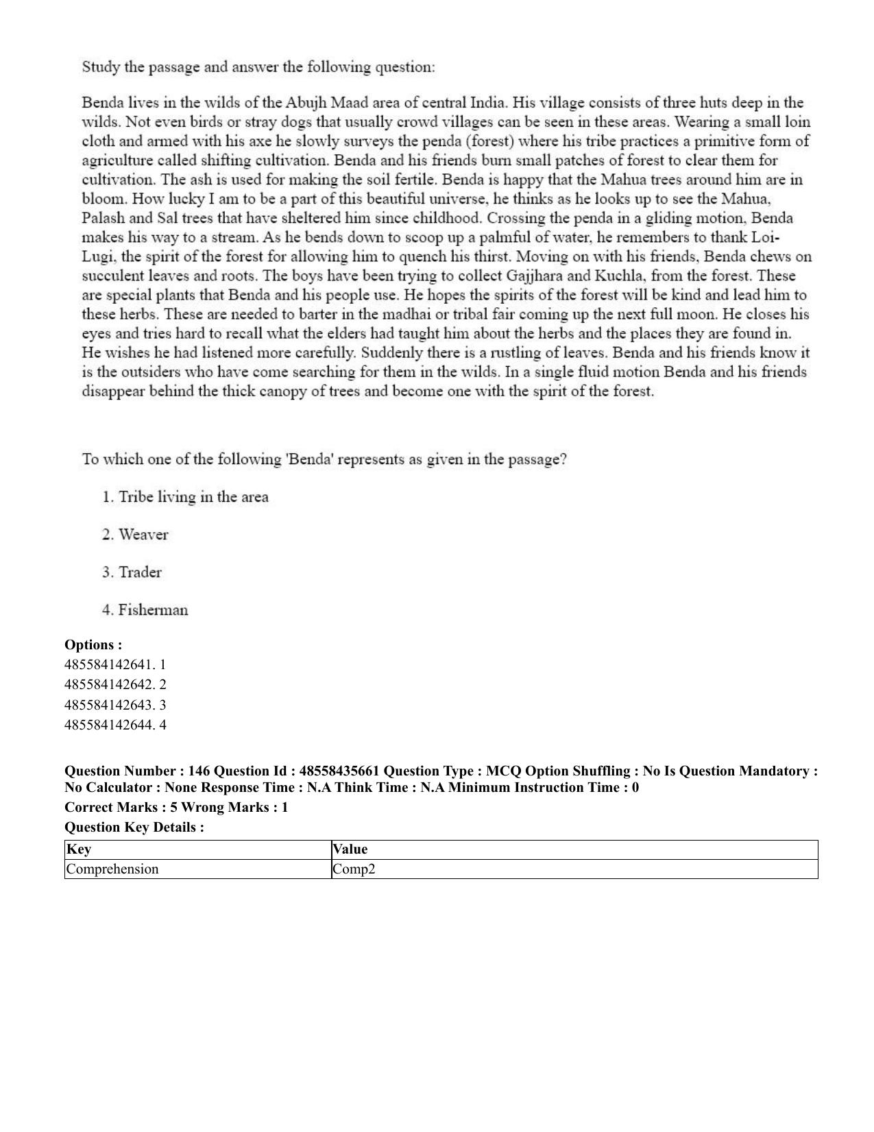 CUET 2023 Domestic Shift 1 Question Papers - 20 June 2023 - Page 182