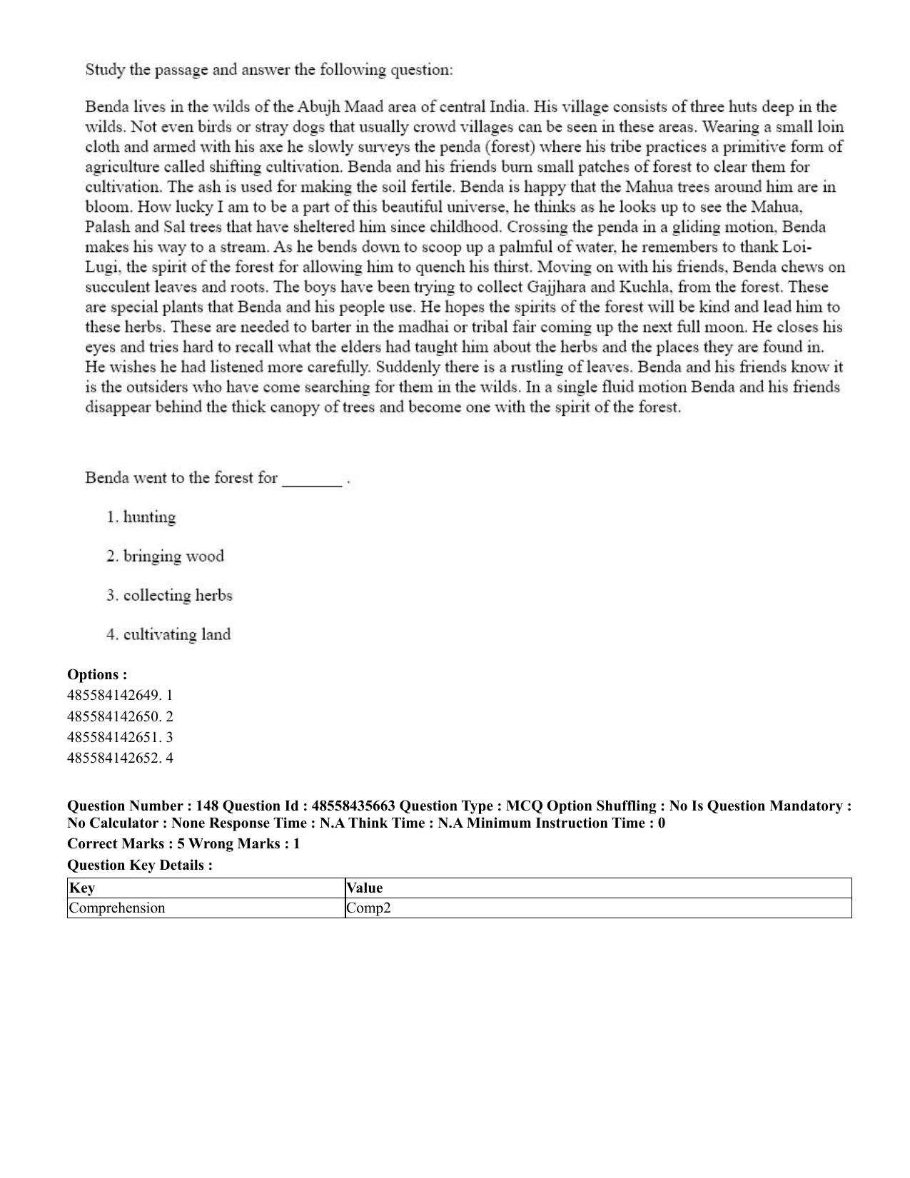 CUET 2023 Domestic Shift 1 Question Papers - 20 June 2023 - Page 186