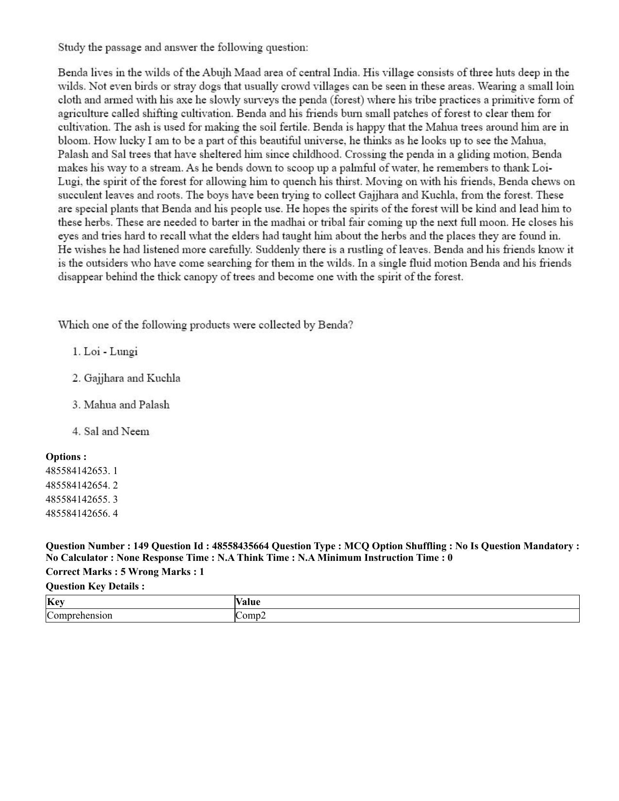 CUET 2023 Domestic Shift 1 Question Papers - 20 June 2023 - Page 188