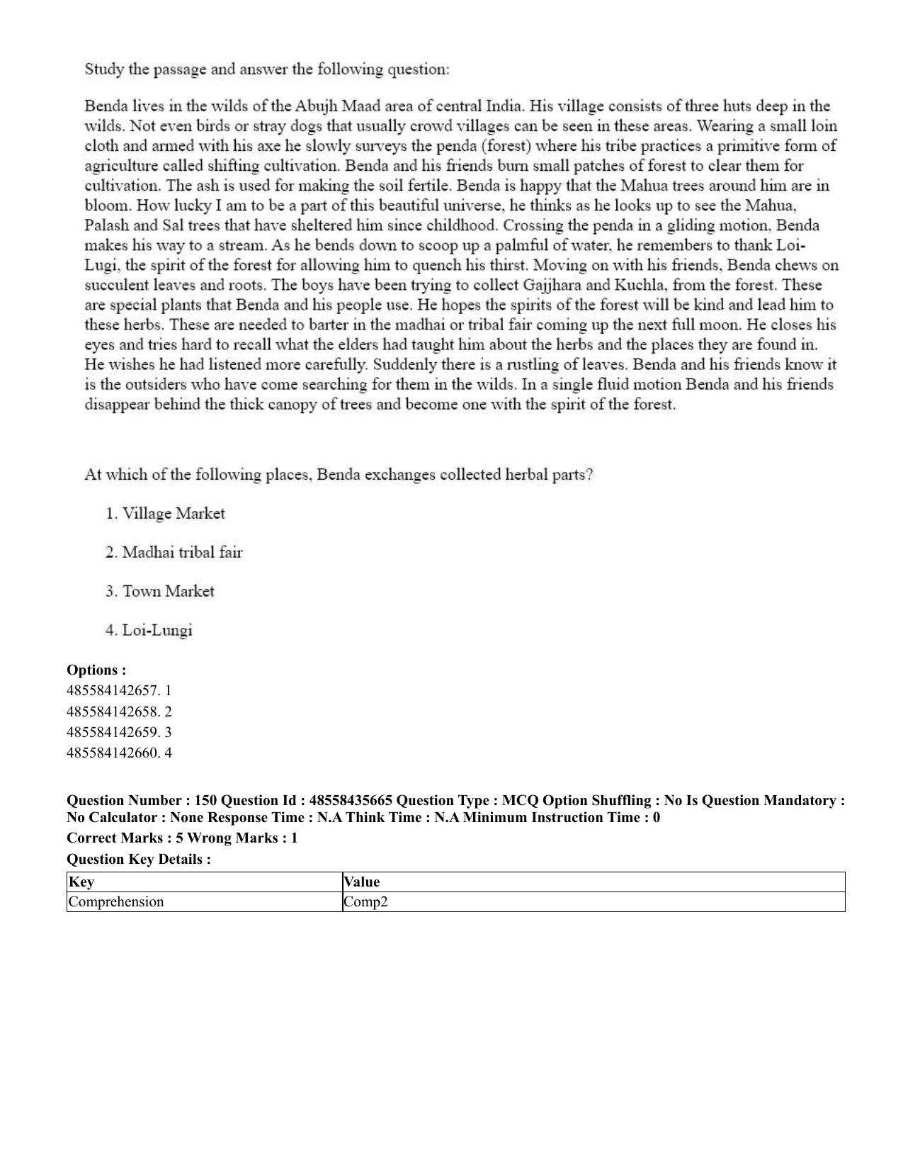 CUET 2023 Domestic Shift 1 Question Papers - 20 June 2023 - Page 190