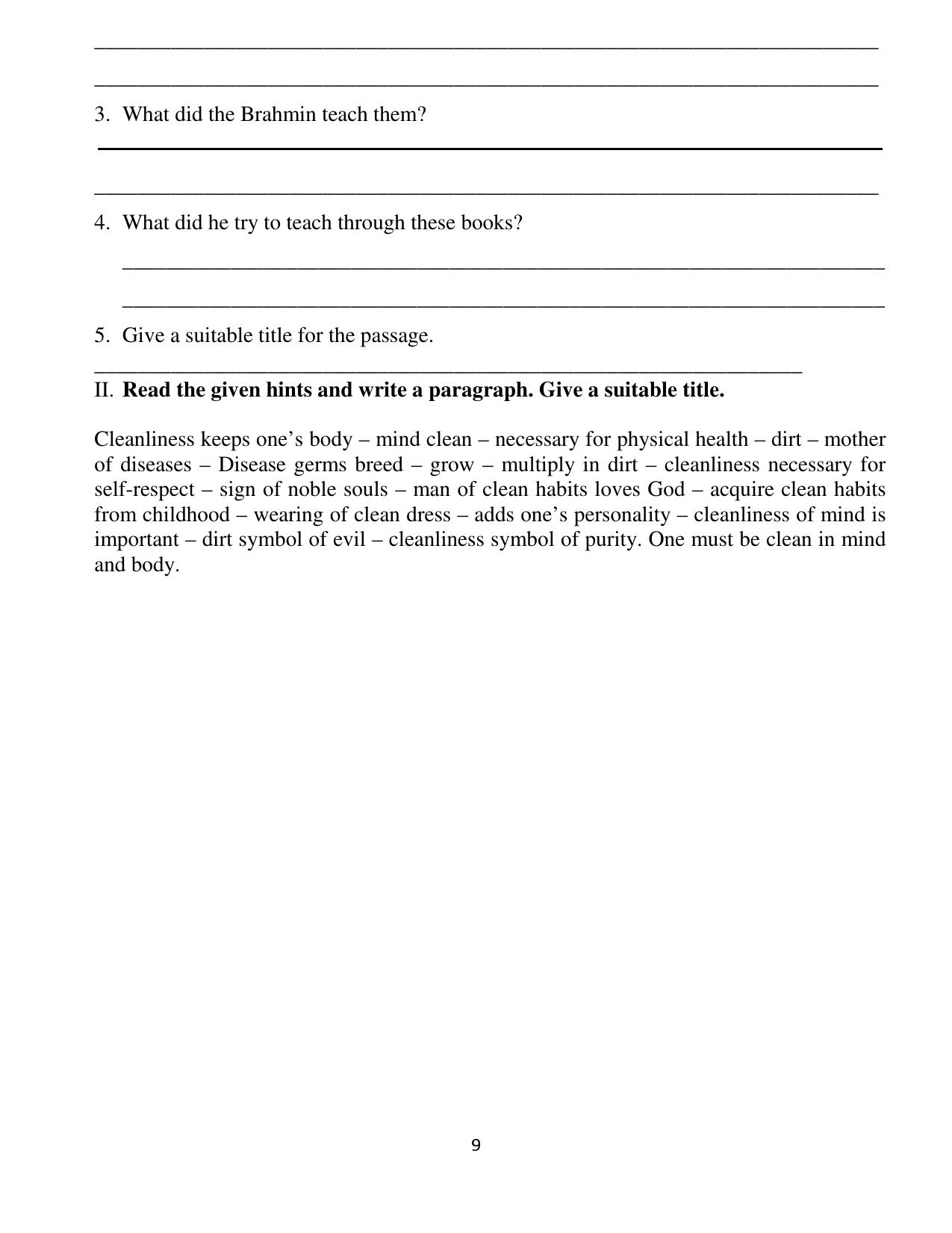 Worksheet for Class 5 English Atmosphere Assignment - Page 9