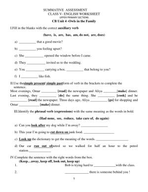 Worksheet for Class 5 English Atmosphere Assignment
