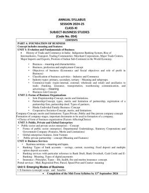Edudel Class 11 Business Study (English Medium) Syllabus 2025