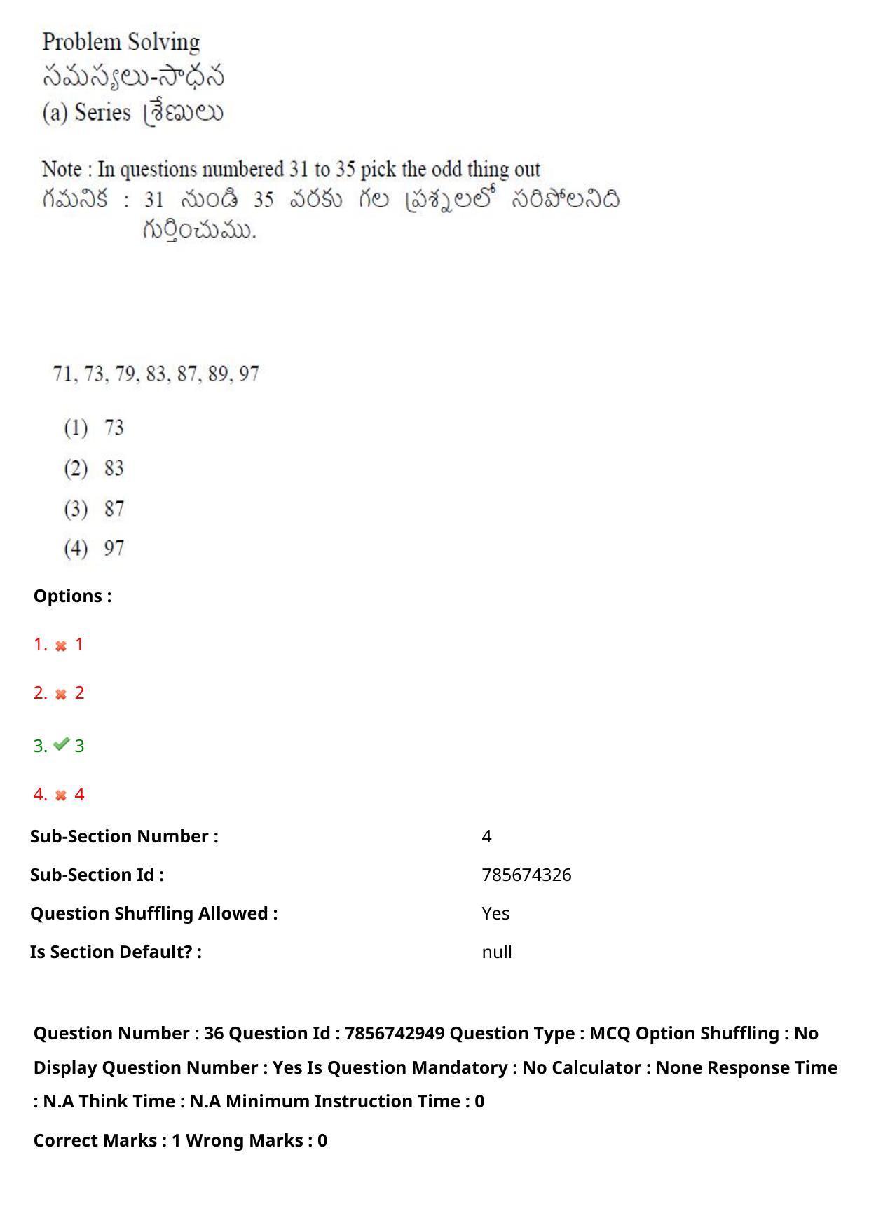 TS ICET 2023 26th May 2023 Forenoon - PRELIMINARY Question Papers - Page 37