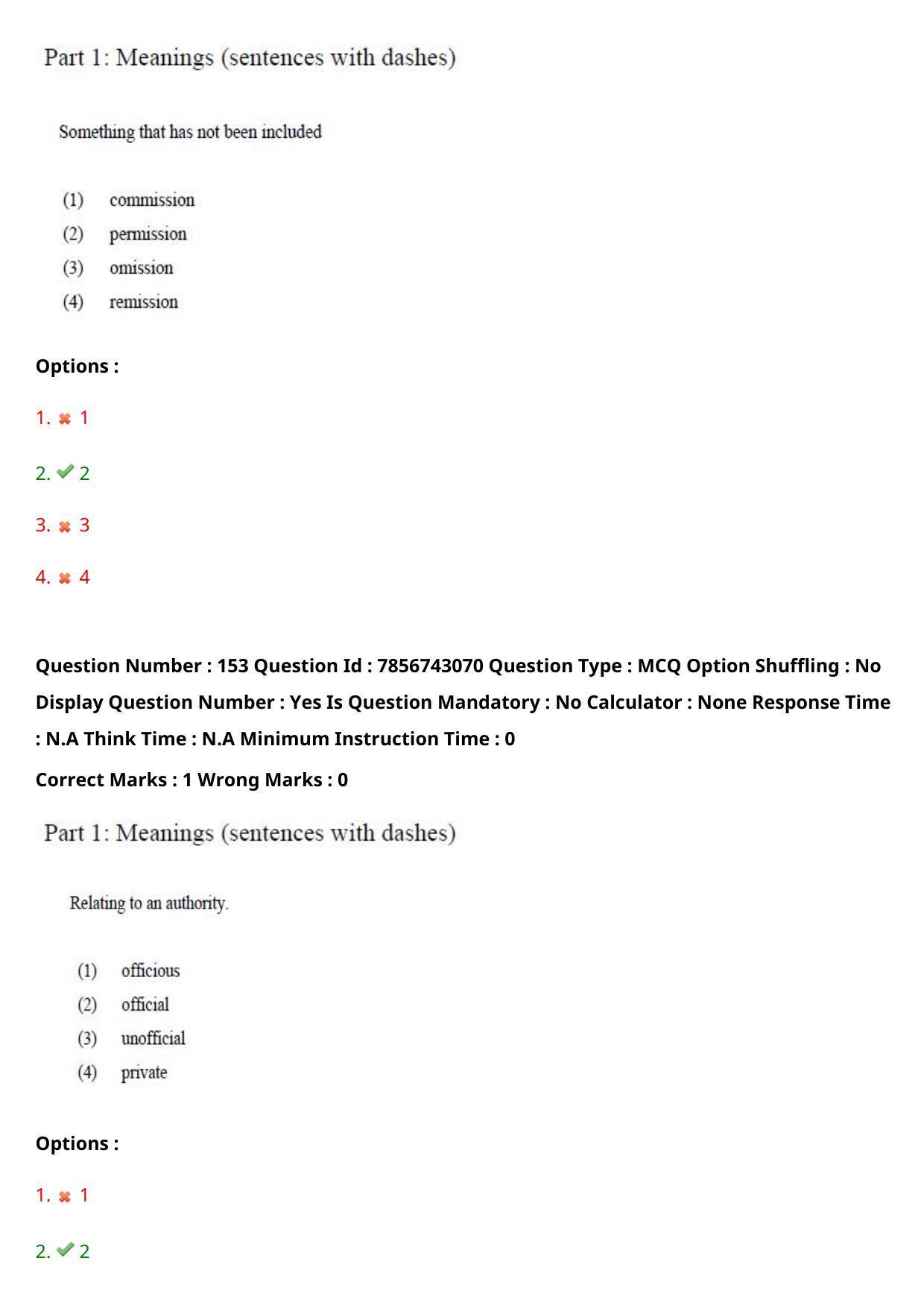 TS ICET 2023 26th May 2023 Forenoon - PRELIMINARY Question Papers - Page 156