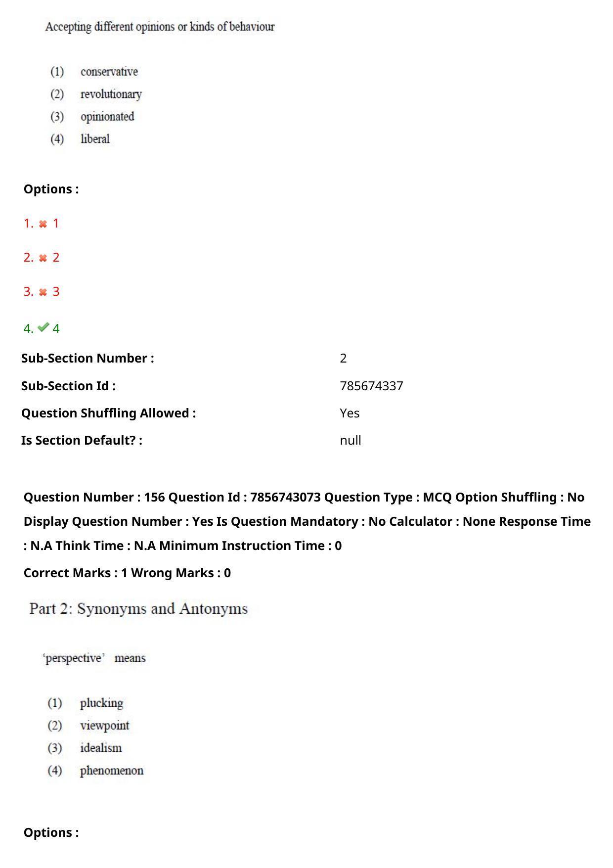 TS ICET 2023 26th May 2023 Forenoon - PRELIMINARY Question Papers - Page 158