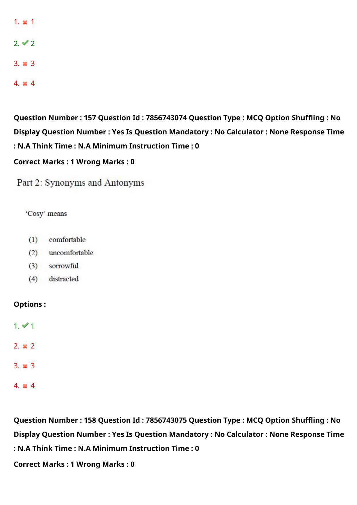 TS ICET 2023 26th May 2023 Forenoon - PRELIMINARY Question Papers - Page 159