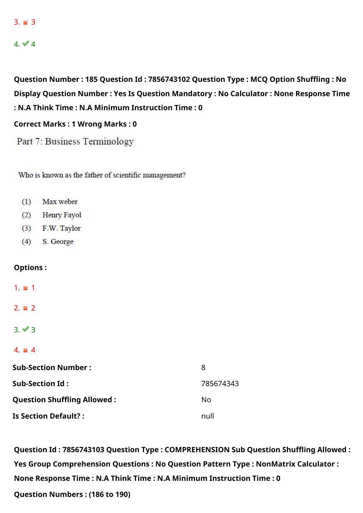 TS ICET 2023 26th May 2023 Forenoon - PRELIMINARY Question Papers - Page 178