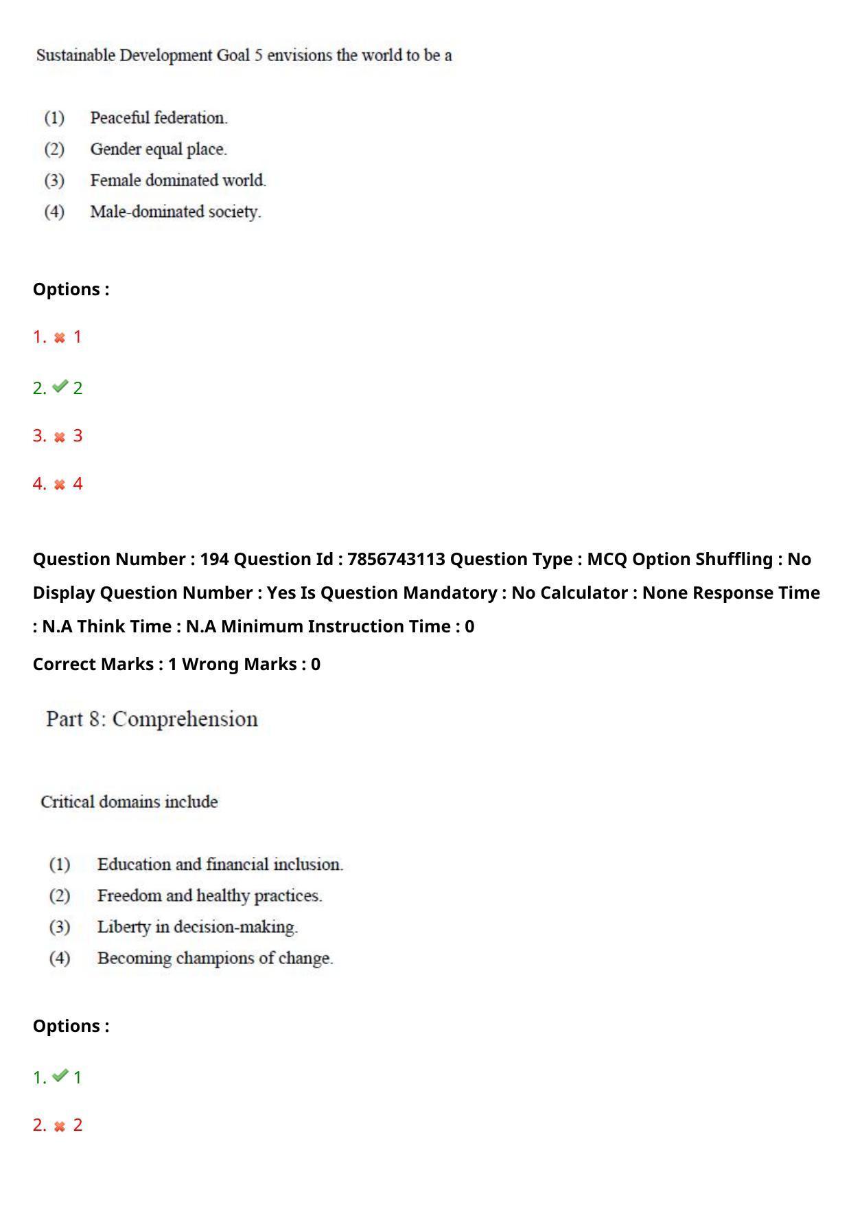 TS ICET 2023 26th May 2023 Forenoon - PRELIMINARY Question Papers - Page 185