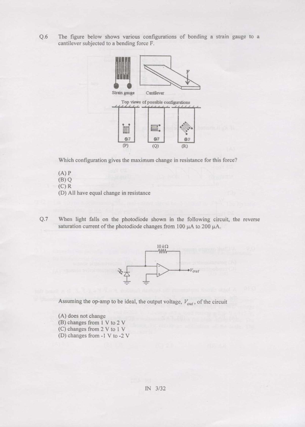 GATE 2007 Instrumentation Engineering (IN) Question Paper with Answer Key - Page 3