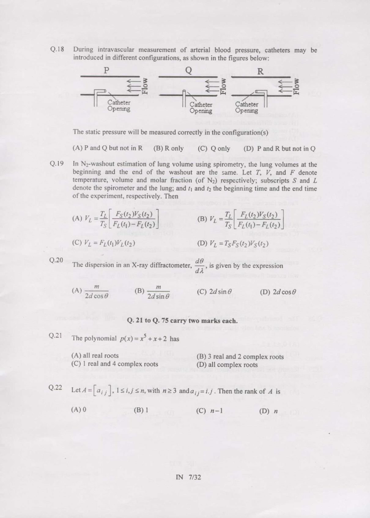 GATE 2007 Instrumentation Engineering (IN) Question Paper with Answer Key - Page 7