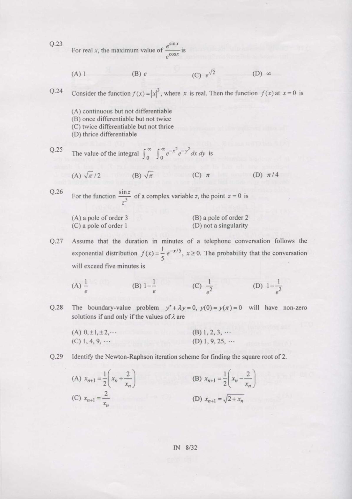 GATE 2007 Instrumentation Engineering (IN) Question Paper with Answer Key - Page 8