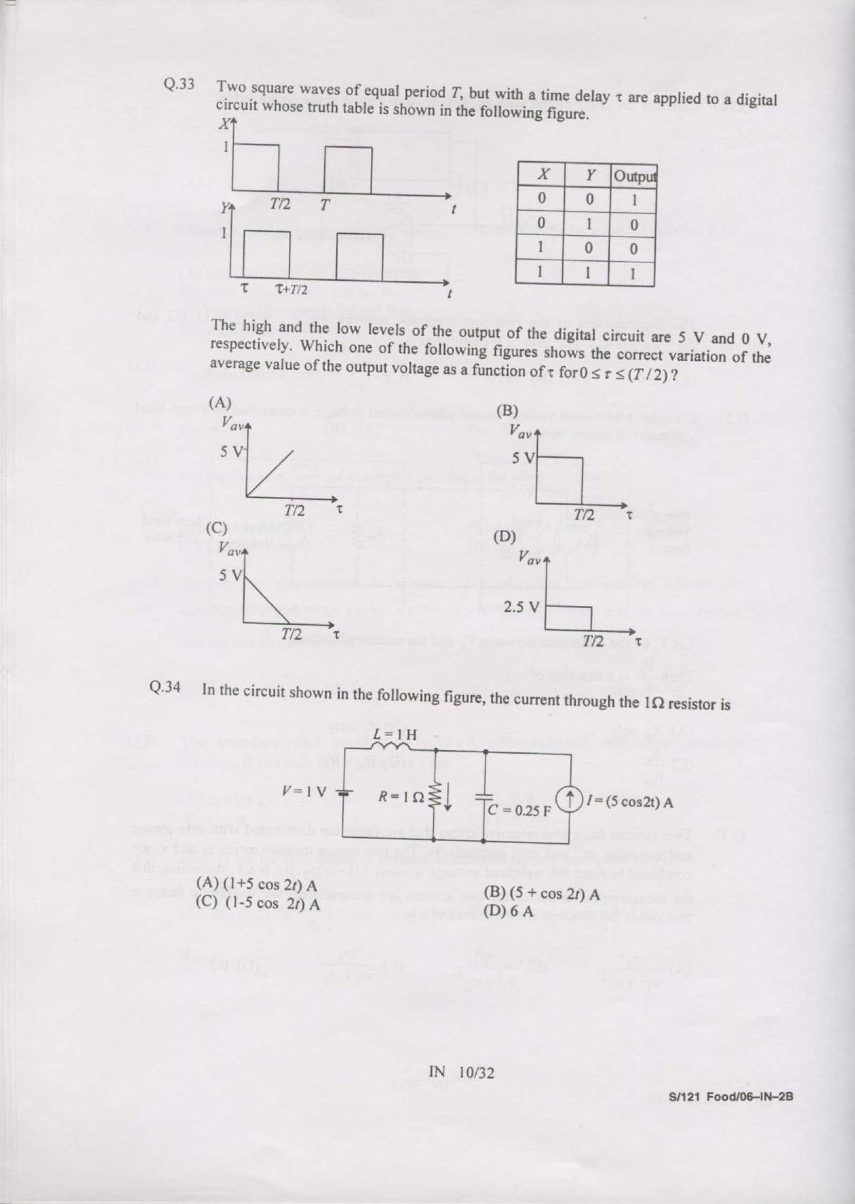 GATE 2007 Instrumentation Engineering (IN) Question Paper with Answer Key - Page 10