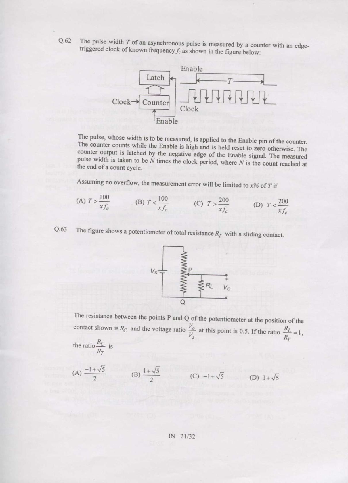 GATE 2007 Instrumentation Engineering (IN) Question Paper with Answer Key - Page 21