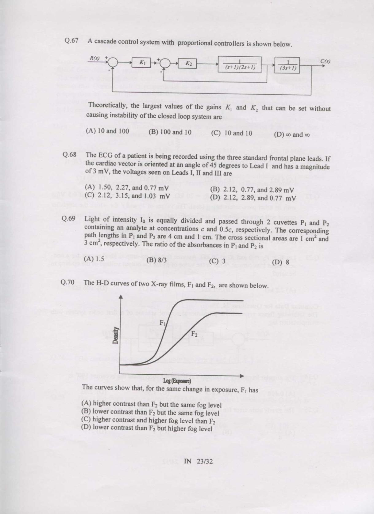 GATE 2007 Instrumentation Engineering (IN) Question Paper with Answer Key - Page 23