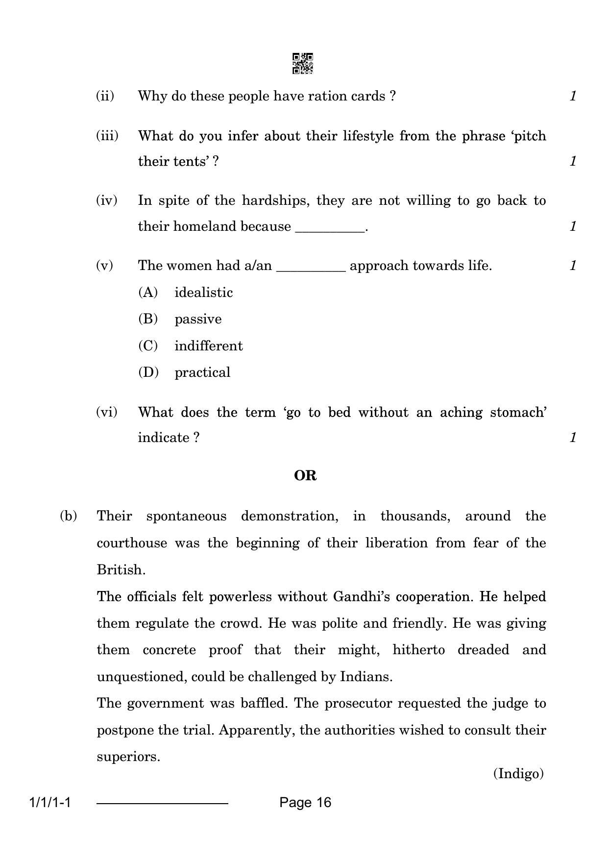 CBSE Class 12 1-1-1 English Core 2024 Question Paper - Page 16