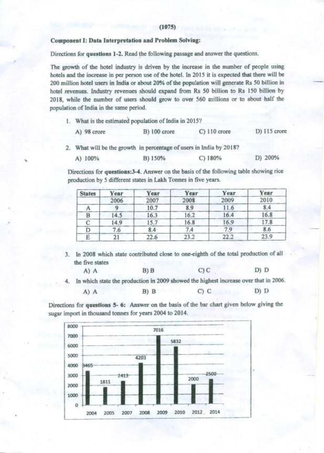 PU USOL MBA Entrance Exam 2015 Question Booklet - Page 2