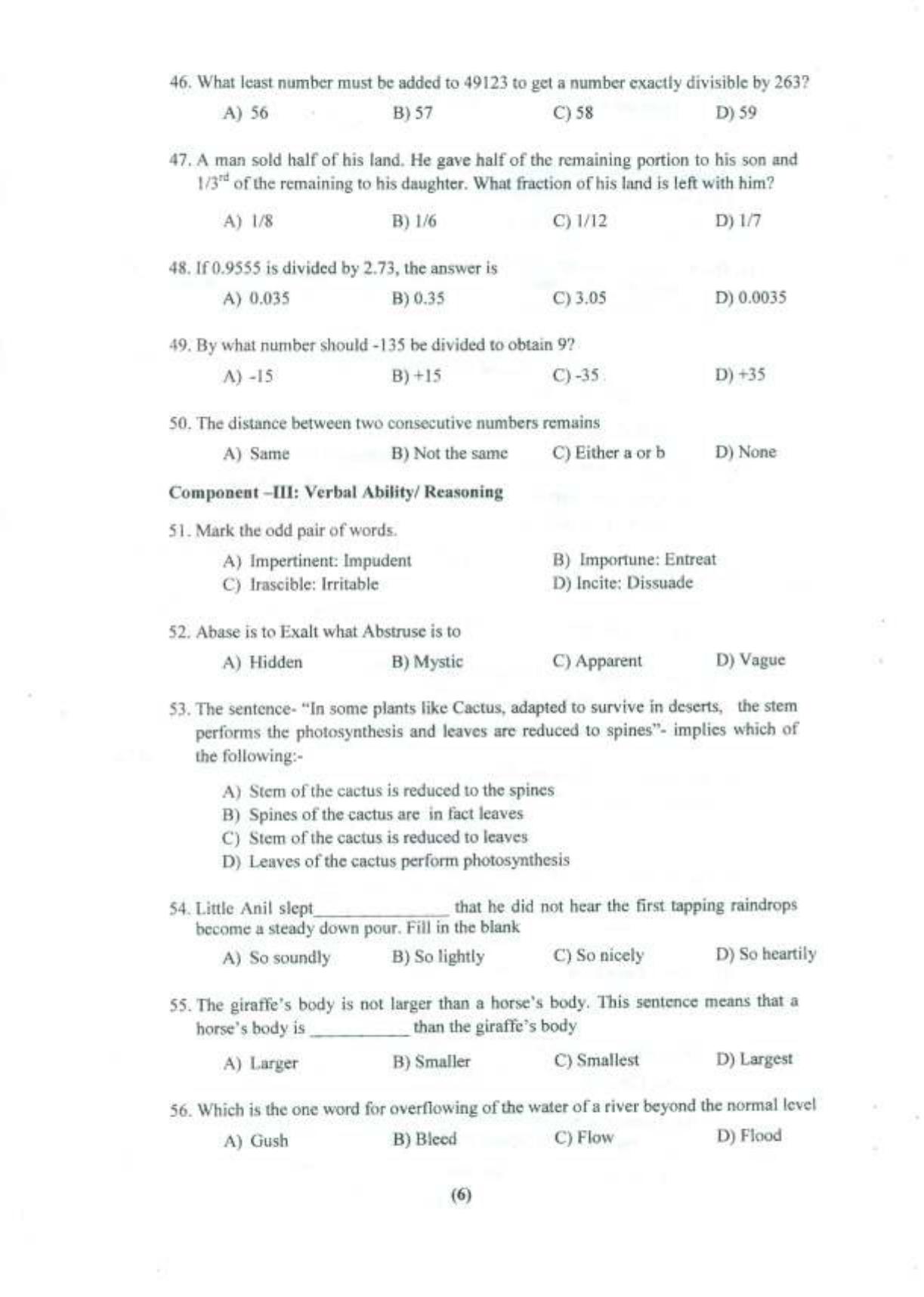 PU USOL MBA Entrance Exam 2015 Question Booklet - Page 7