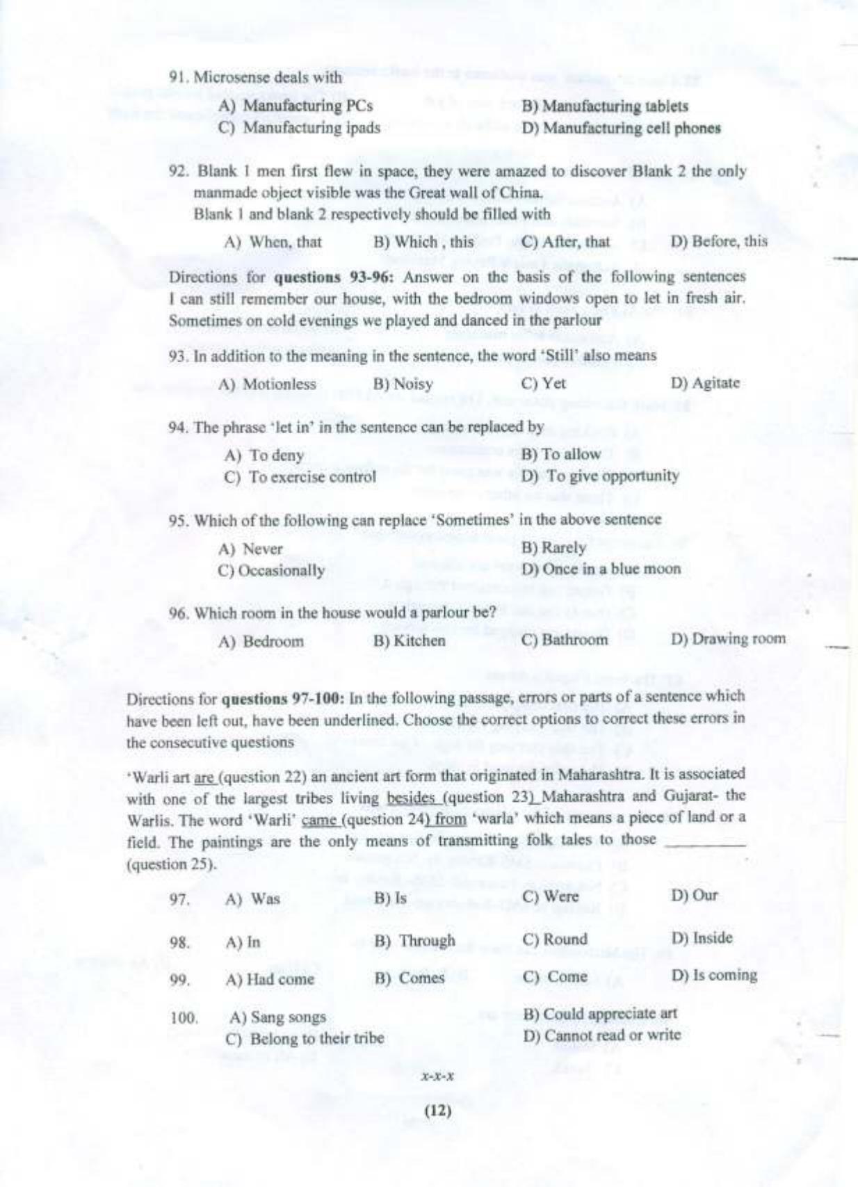 PU USOL MBA Entrance Exam 2015 Question Booklet - Page 13