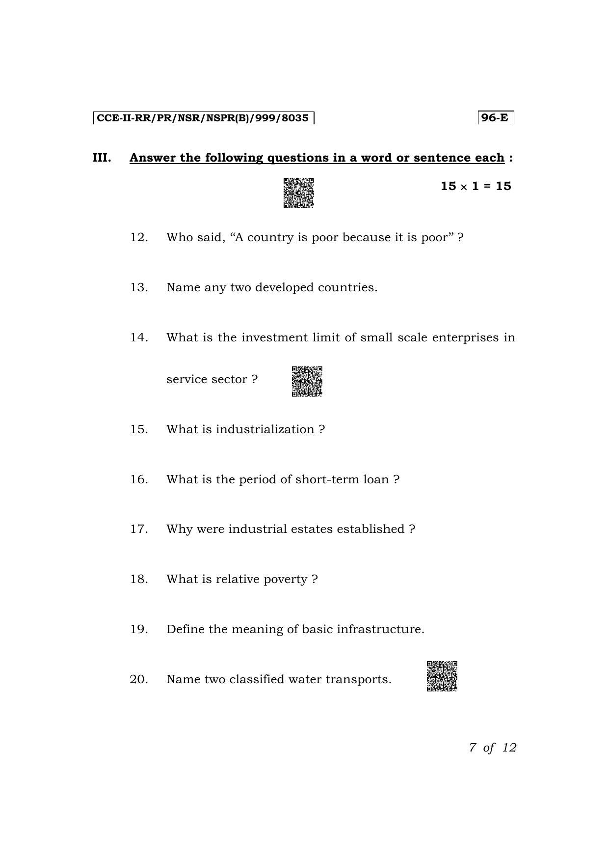 Karnataka SSLC Economics (English Medium) Exam 2 Question Paper 2024 (B Version) - Page 7