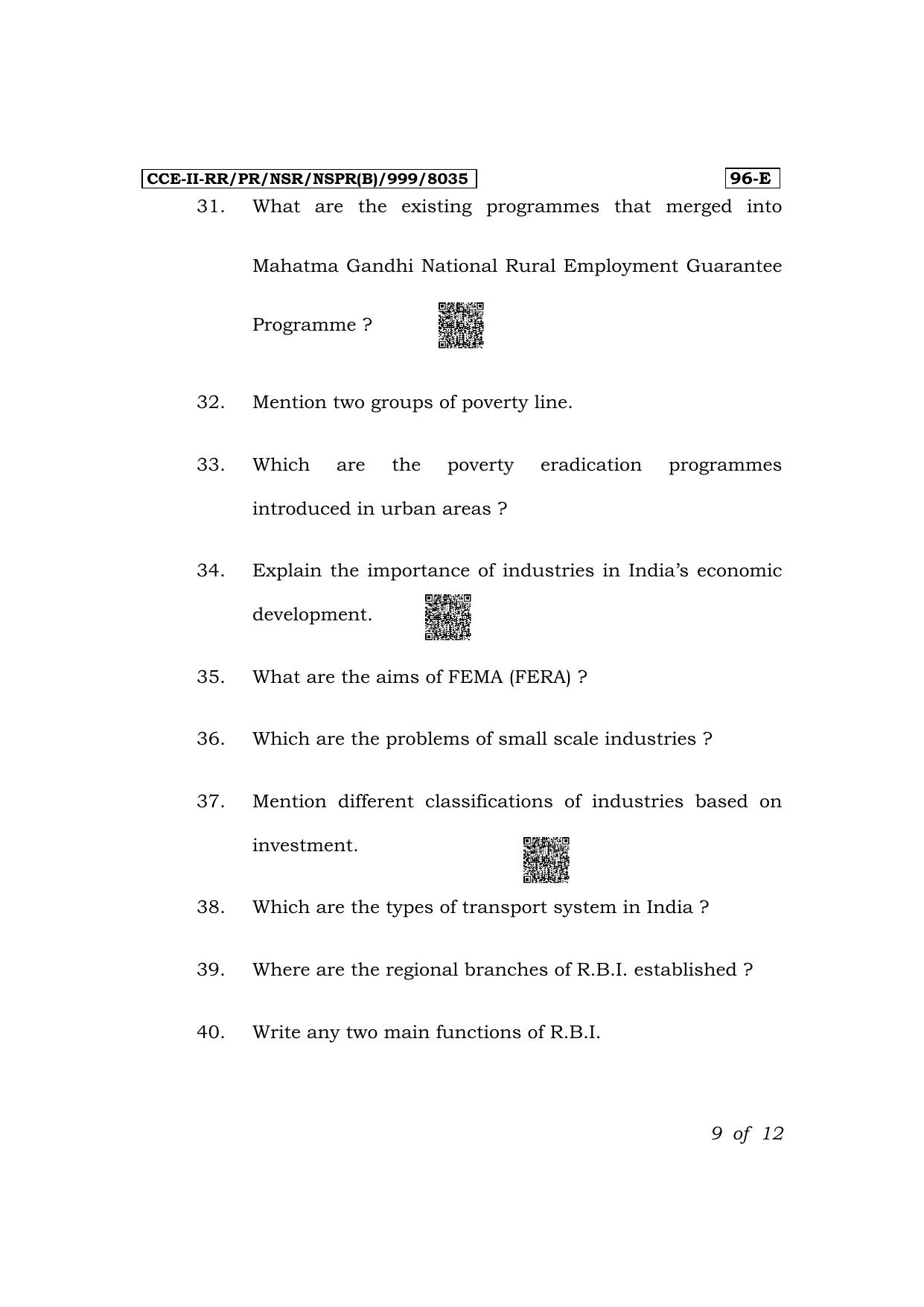 Karnataka SSLC Economics (English Medium) Exam 2 Question Paper 2024 (B Version) - Page 9