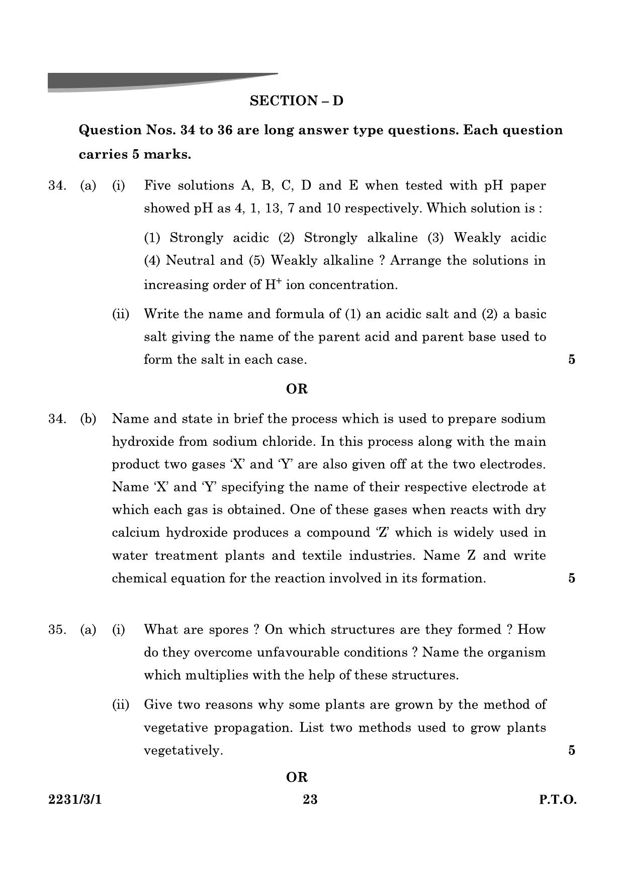 CBSE Class 10 31-3-1 Science 2024 Question Paper - Page 23
