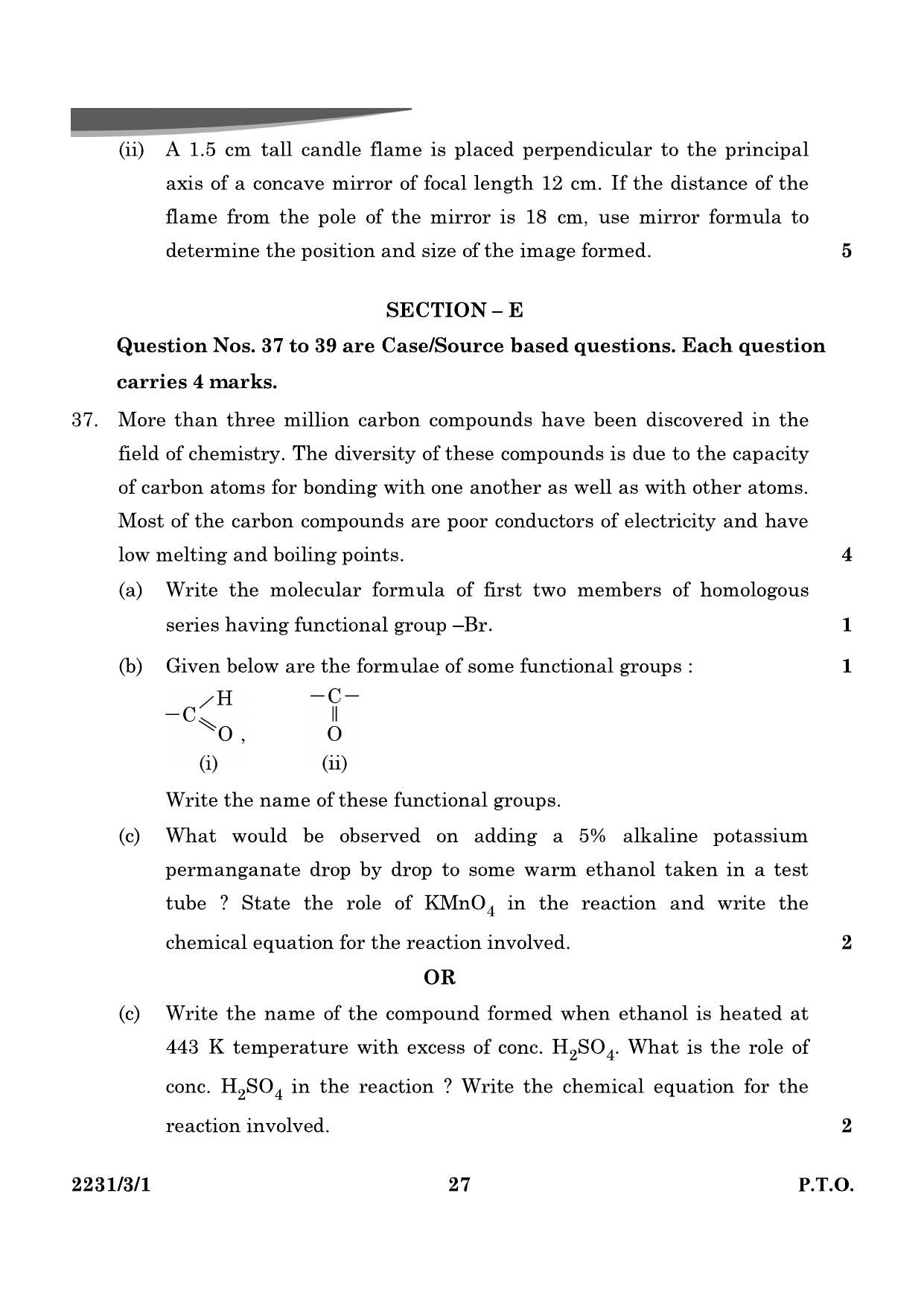 CBSE Class 10 31-3-1 Science 2024 Question Paper - Page 27