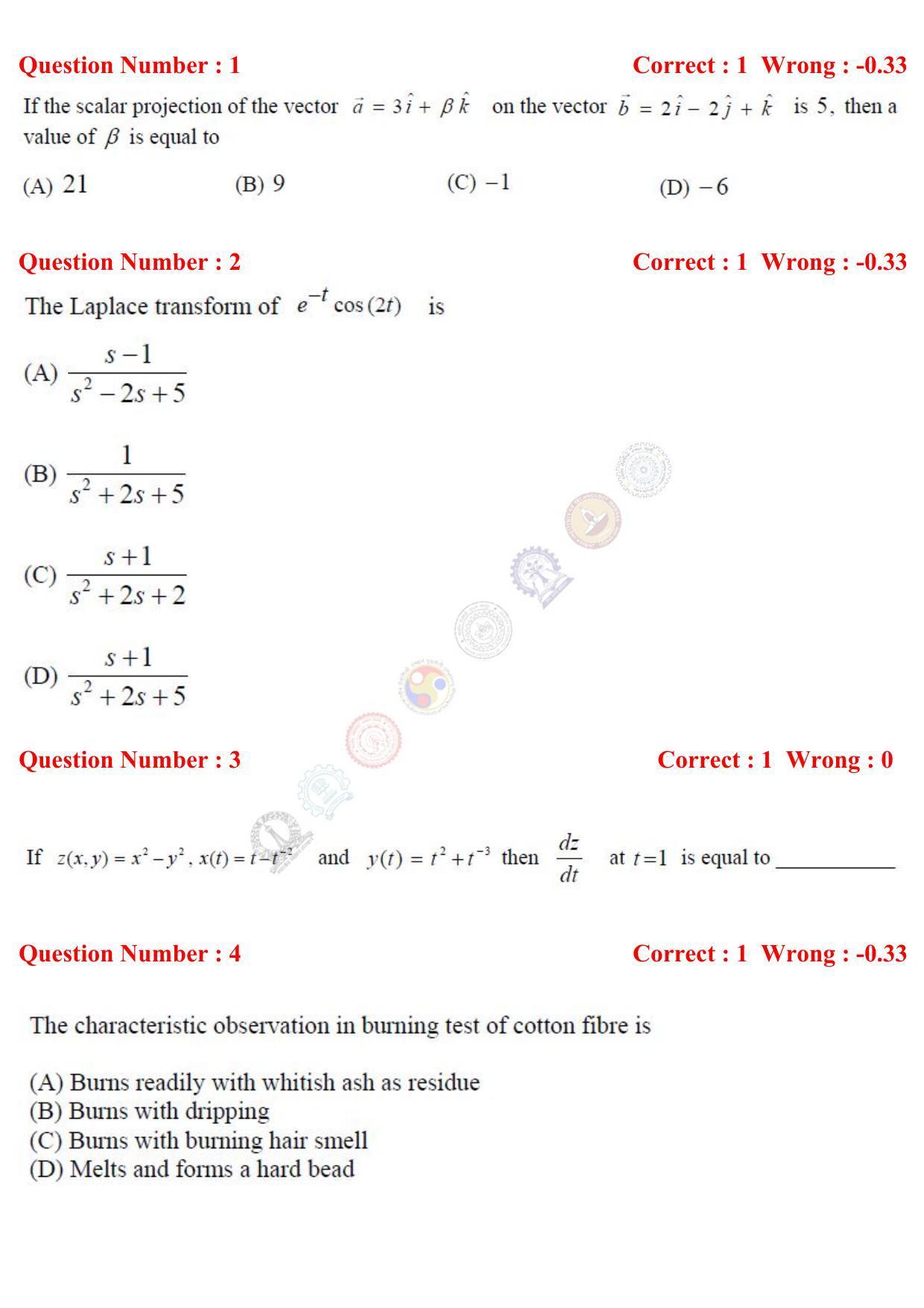 GATE 2017 Textile Engineering and Fibre Science (TF) Question Paper with Answer Key - Page 2