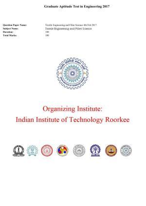 GATE 2017 Textile Engineering and Fibre Science (TF) Question Paper with Answer Key
