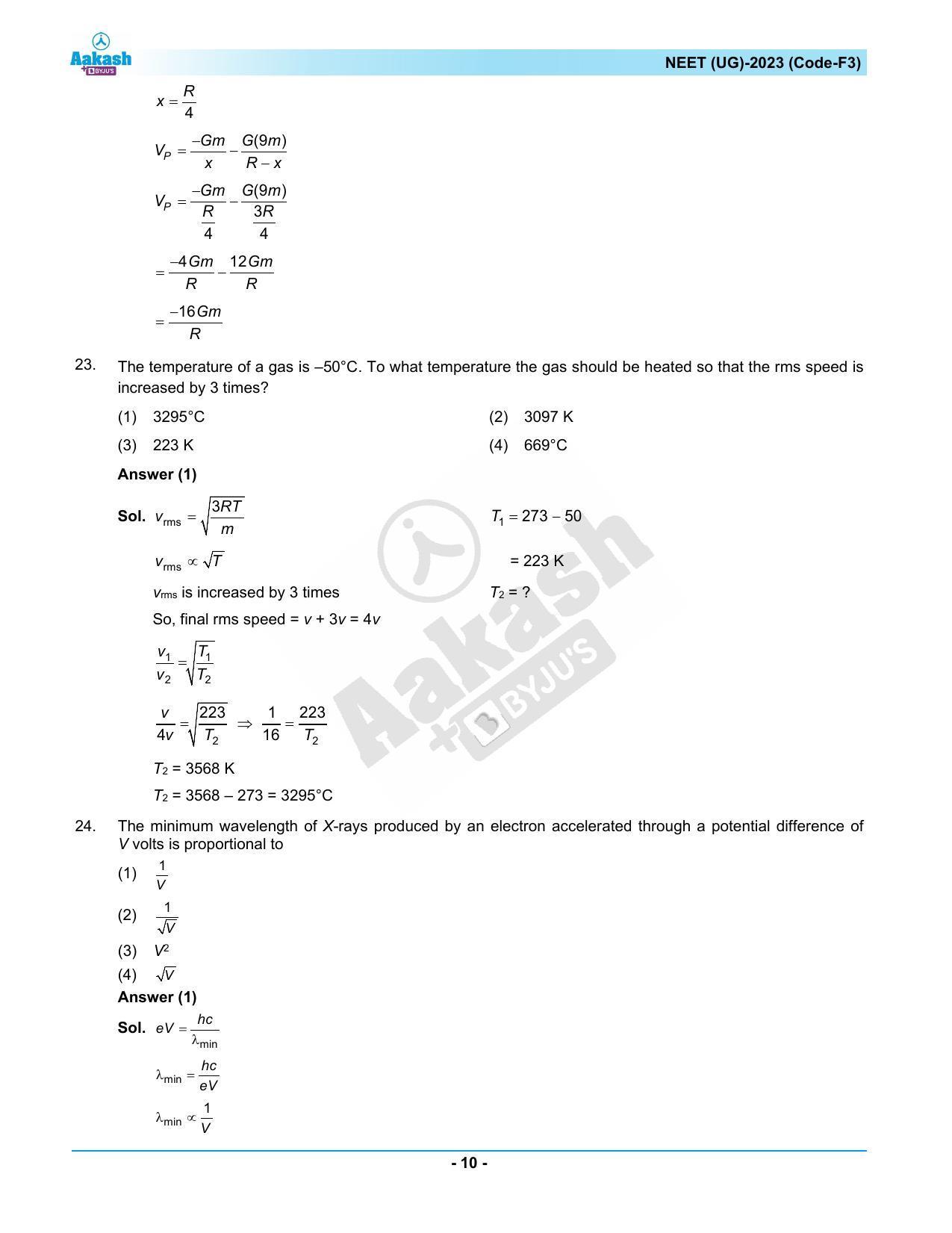 NEET 2023 Question Paper F3 - Page 10