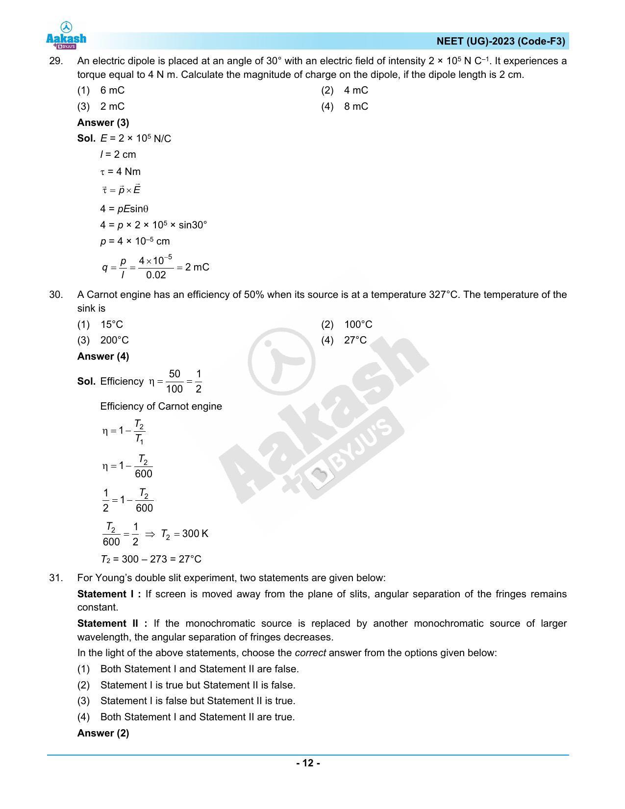NEET 2023 Question Paper F3 - Page 12