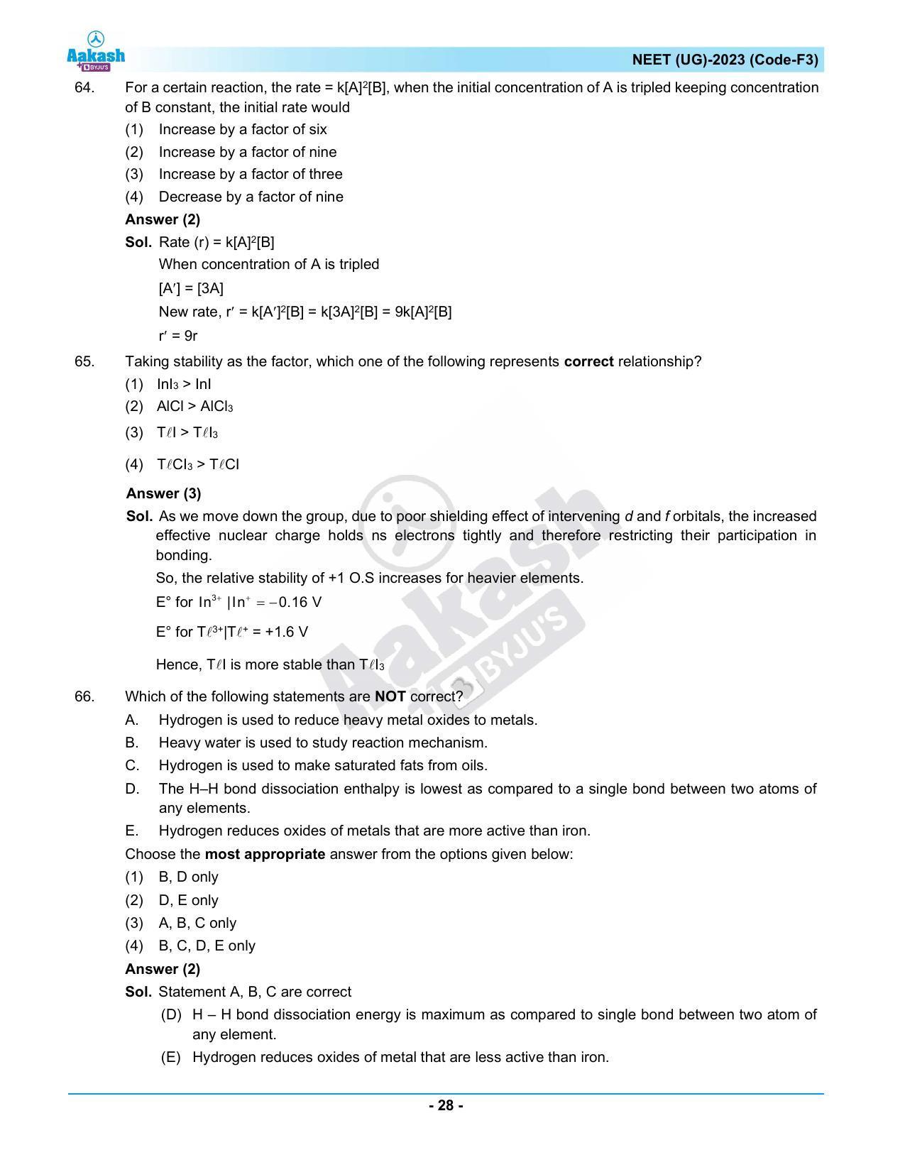 NEET 2023 Question Paper F3 - Page 28