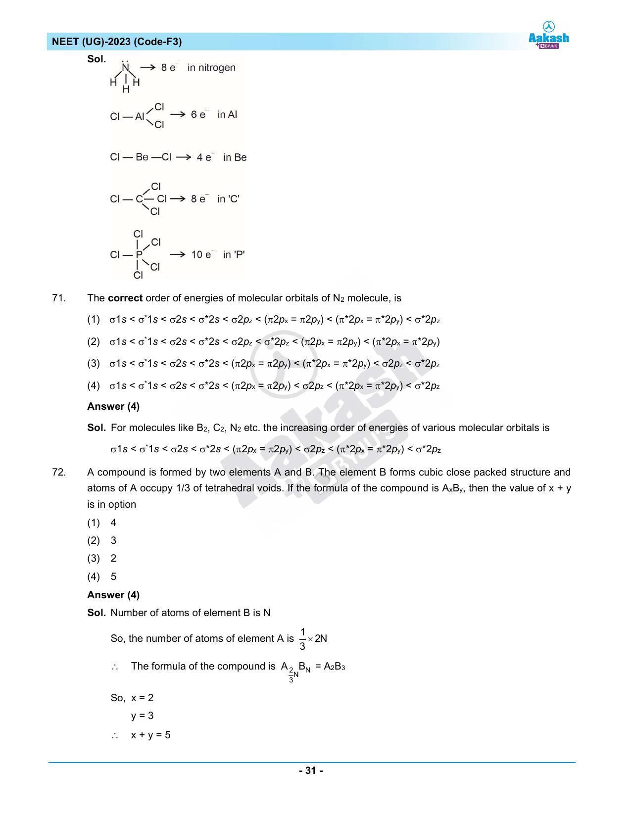 NEET 2023 Question Paper F3 - Page 31