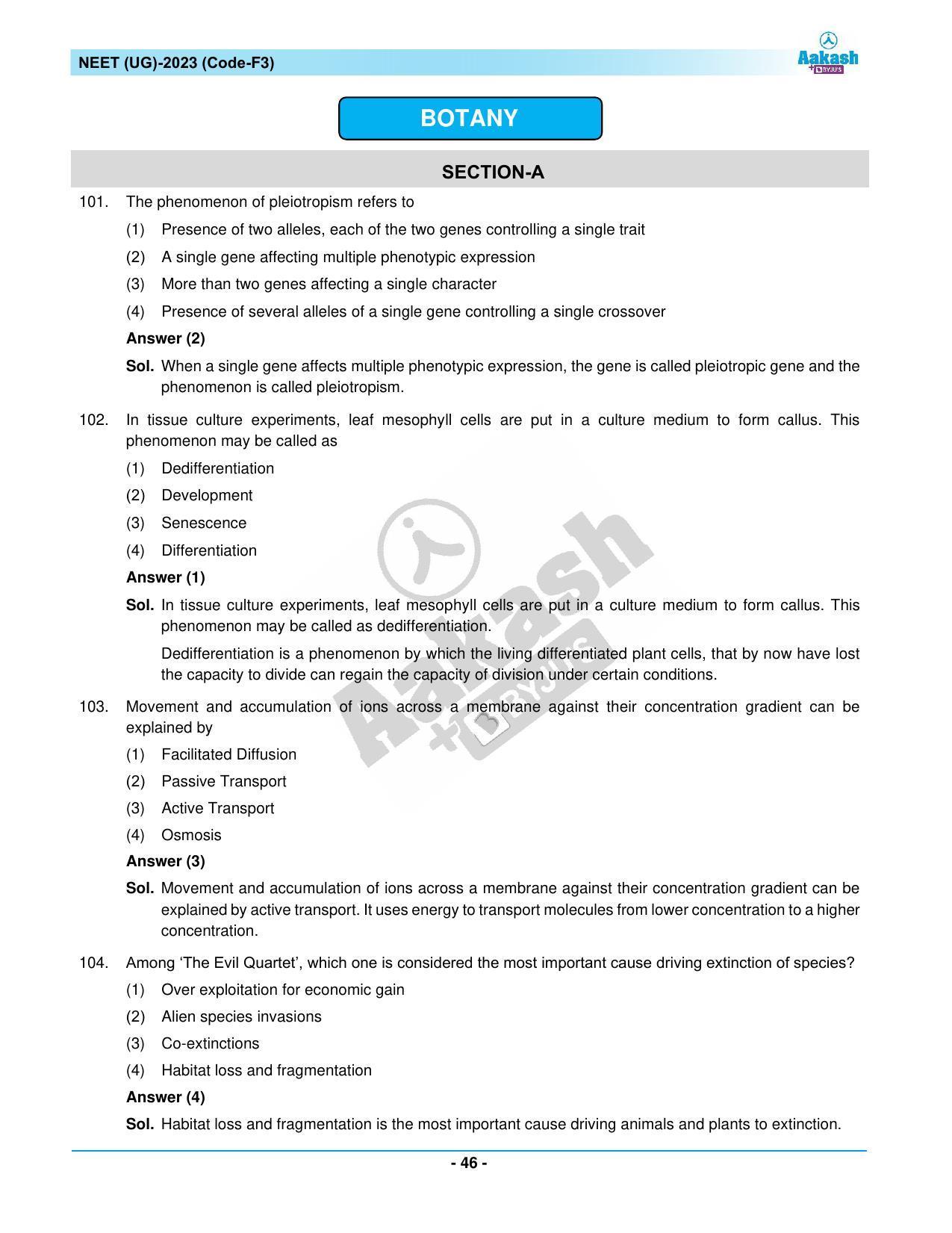 NEET 2023 Question Paper F3 - Page 46