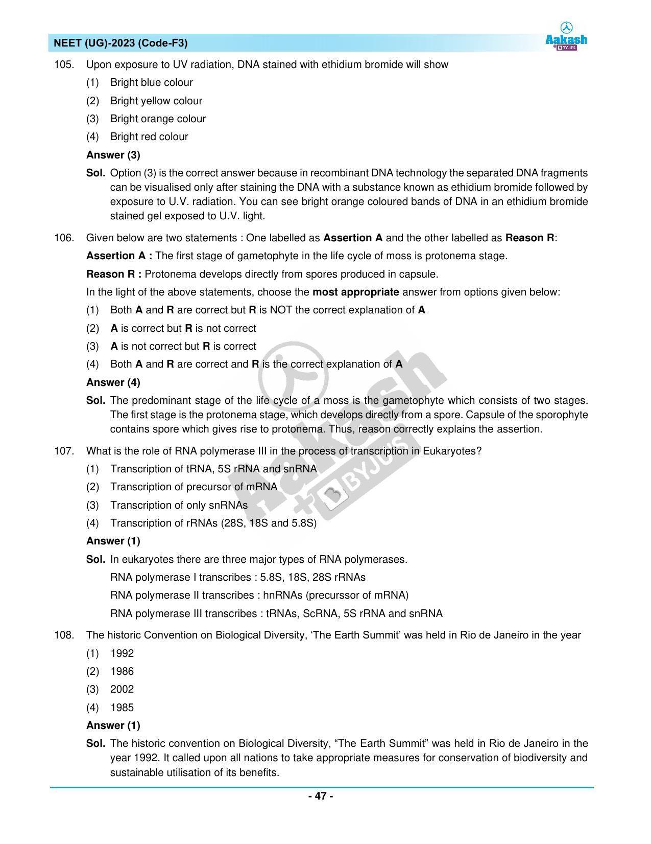 NEET 2023 Question Paper F3 - Page 47