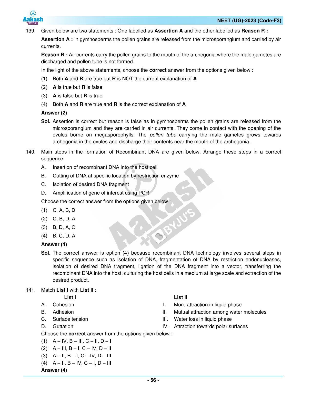 NEET 2023 Question Paper F3 - Page 56