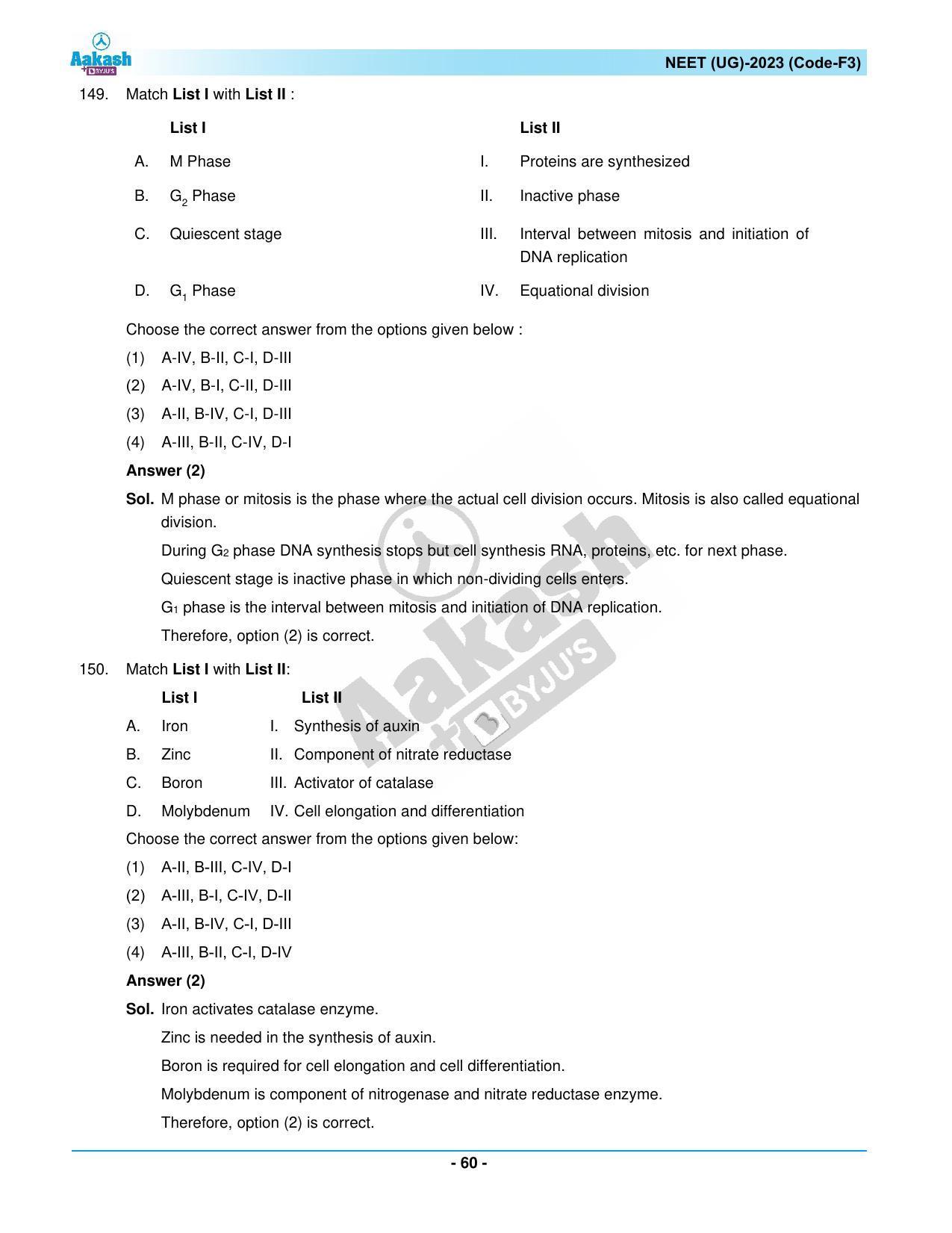 NEET 2023 Question Paper F3 - Page 60