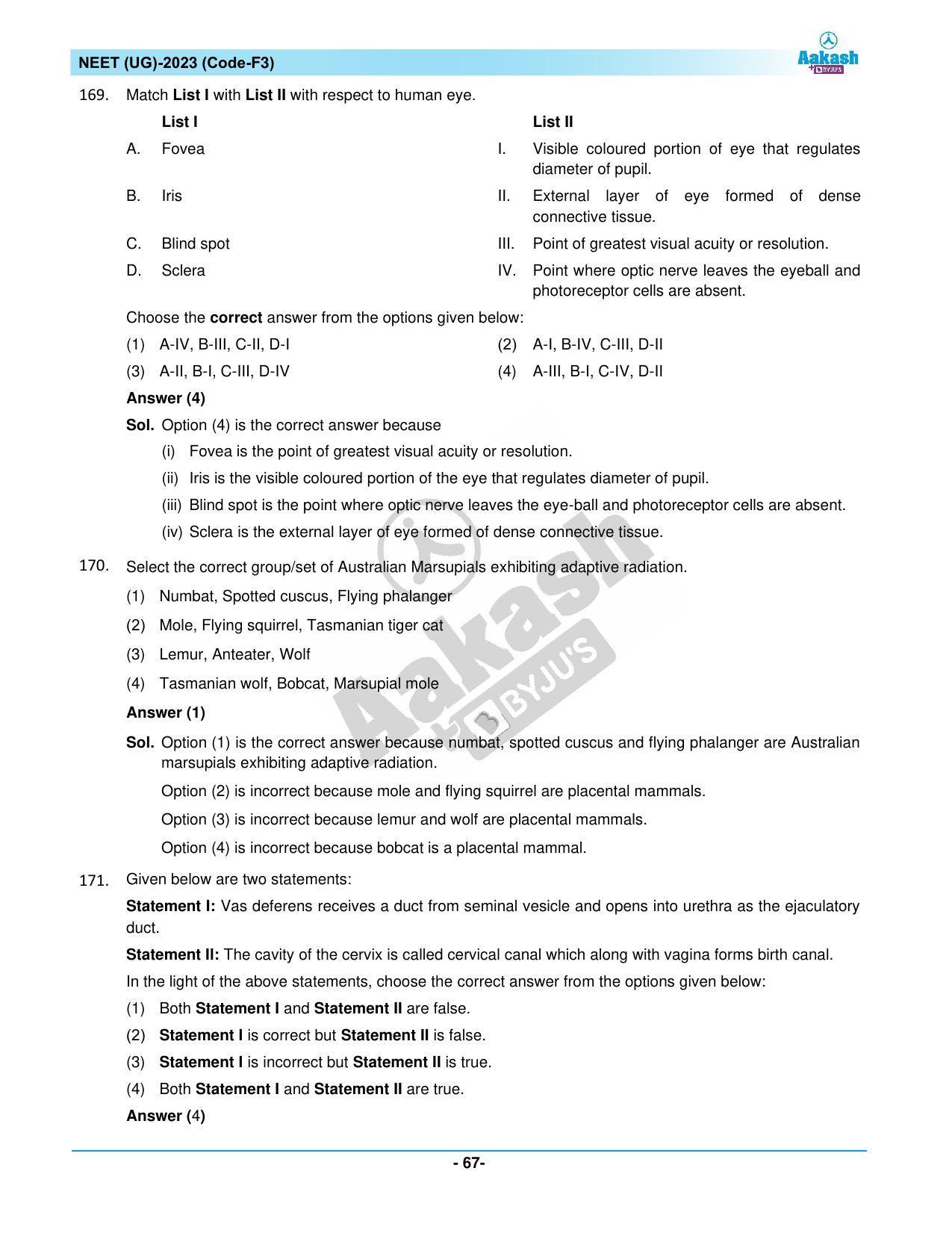 NEET 2023 Question Paper F3 - Page 67