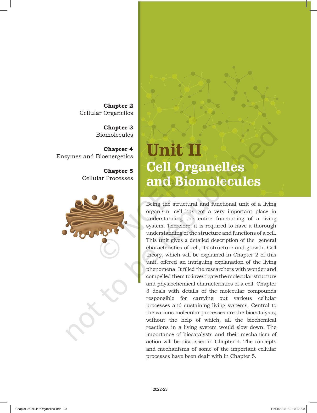 NCERT Book for Class 11 Biotechnology Chapter 2 Cellular Organelles - Page 1