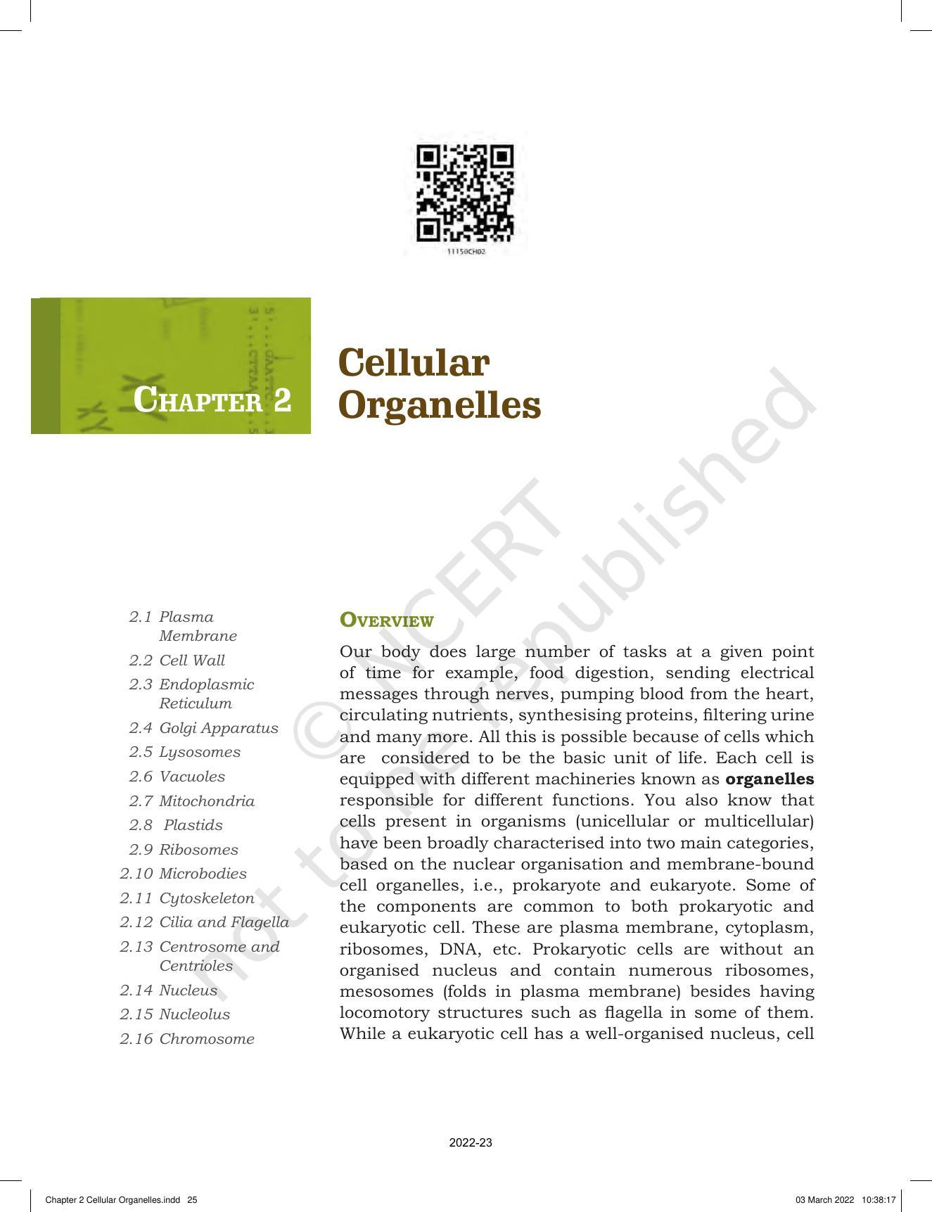 NCERT Book for Class 11 Biotechnology Chapter 2 Cellular Organelles - Page 3