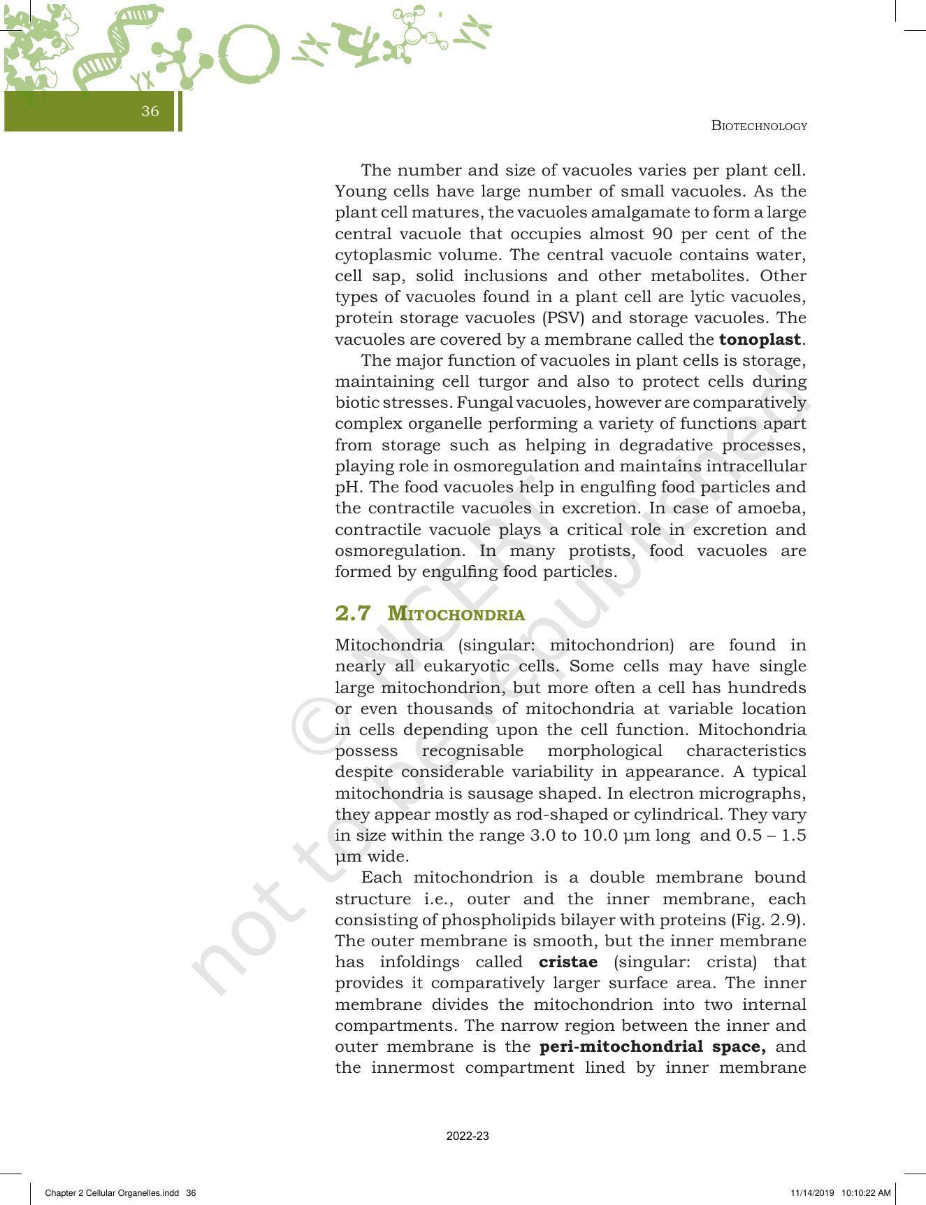 NCERT Book for Class 11 Biotechnology Chapter 2 Cellular Organelles - Page 14