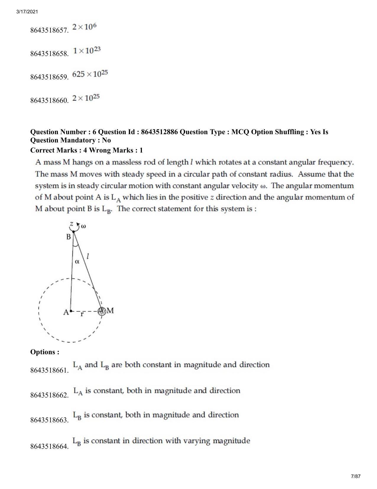 JEE Mains 2021: BTech EP (Shift 1) 17-03-2021 Question Paper - Page 7