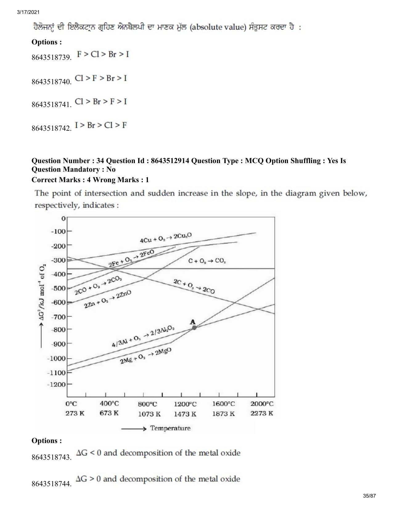 JEE Mains 2021: BTech EP (Shift 1) 17-03-2021 Question Paper - Page 35
