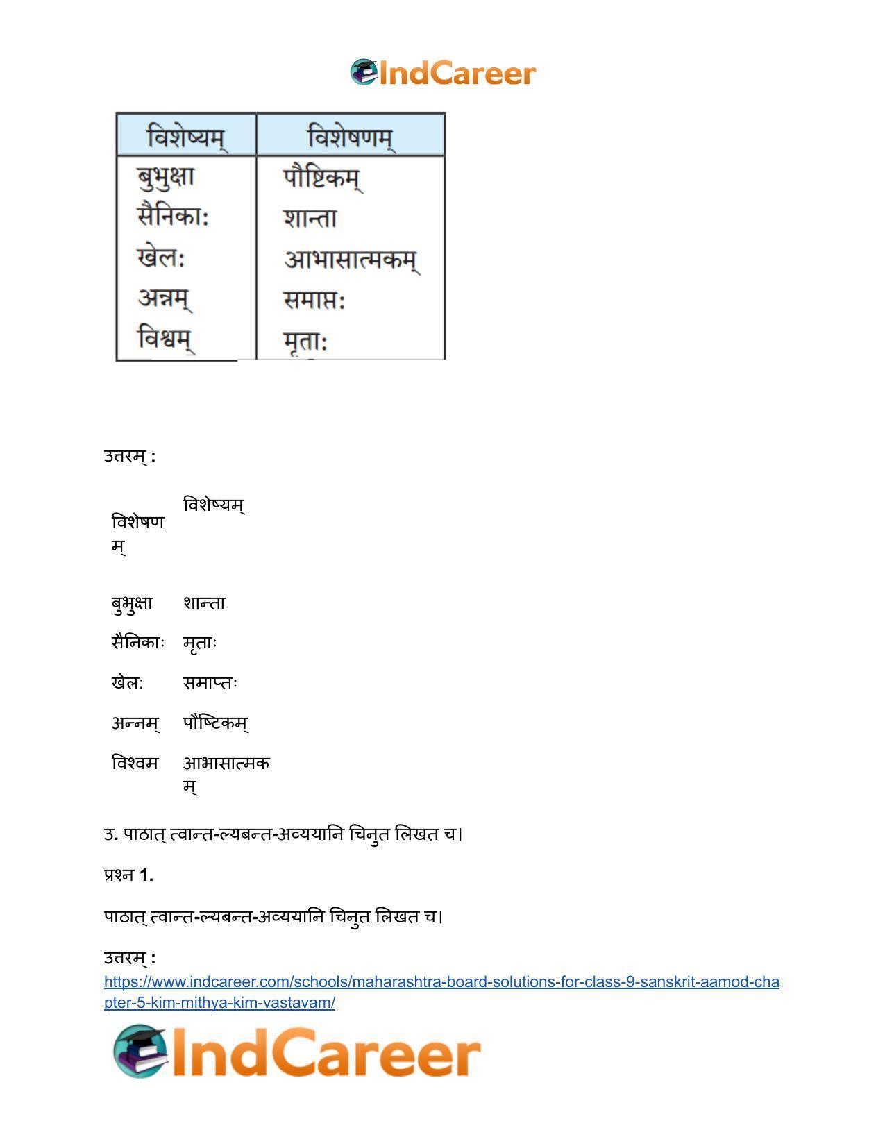 Maharashtra Board Solutions for Class 9- Sanskrit Aamod: Chapter 5- किं मिथ्या ? किं वास्तवम् ? - Page 8