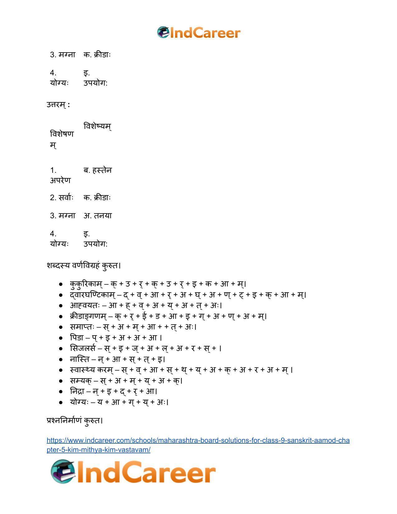 Maharashtra Board Solutions for Class 9- Sanskrit Aamod: Chapter 5- किं मिथ्या ? किं वास्तवम् ? - Page 15