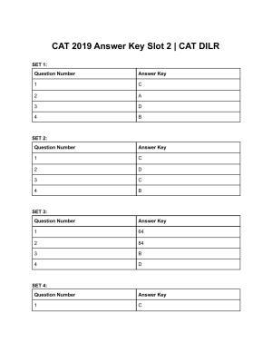 CAT 2019 CAT DILR Slot 2 Answer Key