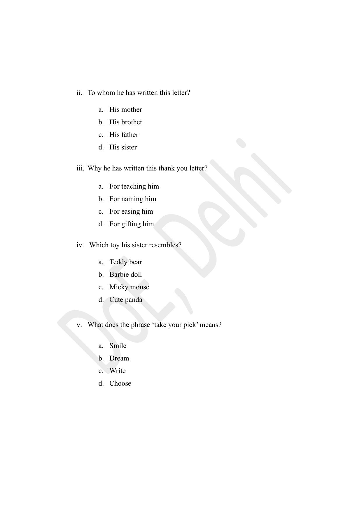 Edudel Class 5 English (2023-24) Practice Paper 2 - Page 2